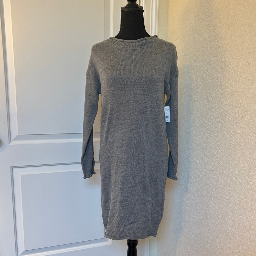 Elegant Gray Sweater Dress
